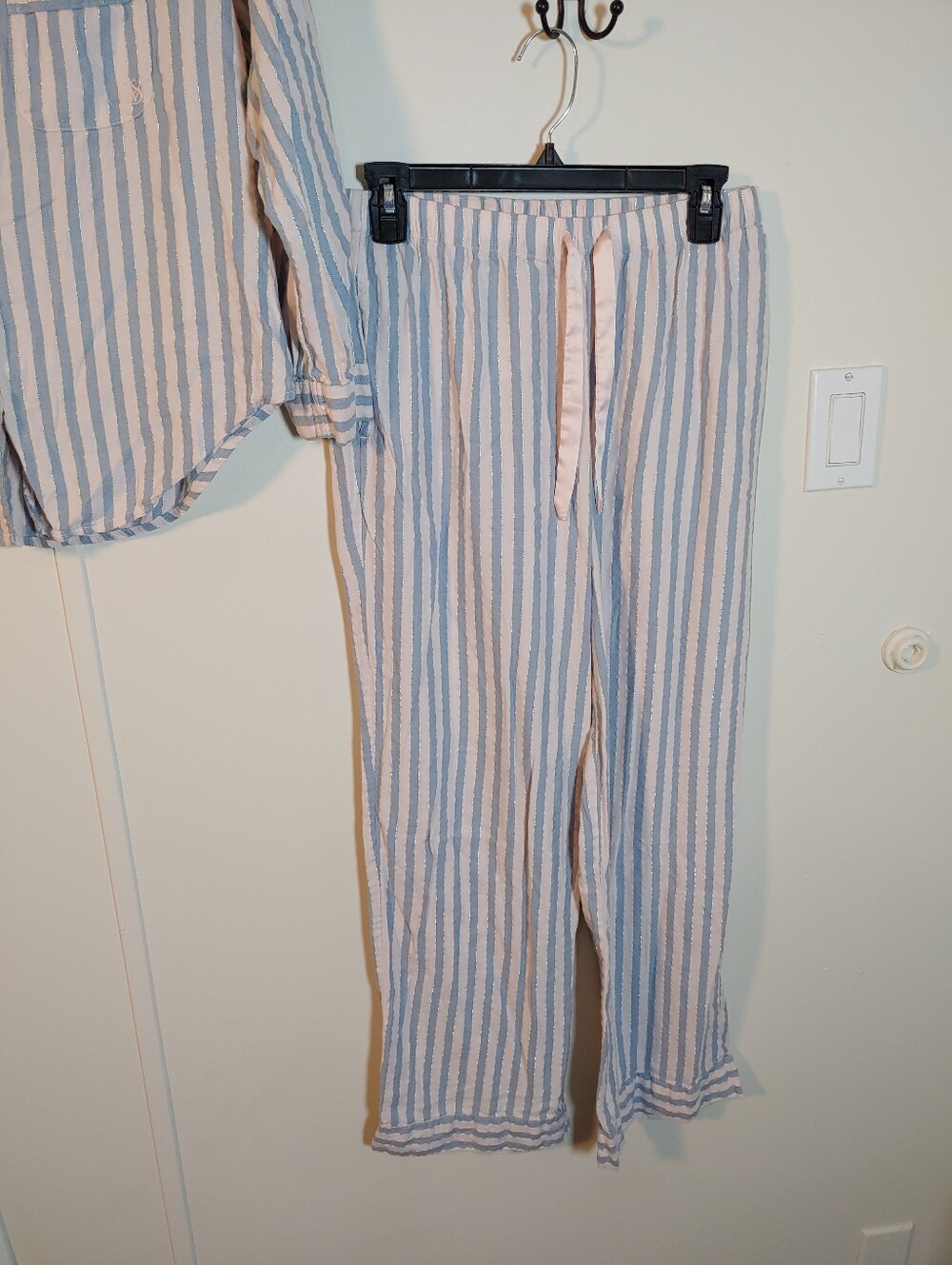 Sexy Victoria's Secret Small Pink/grey-blue Long Sleeve Pajama Set - Picture 4 of 9